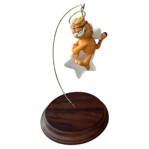 1996 Hallmark Keepsake Ornament Garfield Angel on Star w/ Wings & Halo Xmas - Picture 2 of 5
